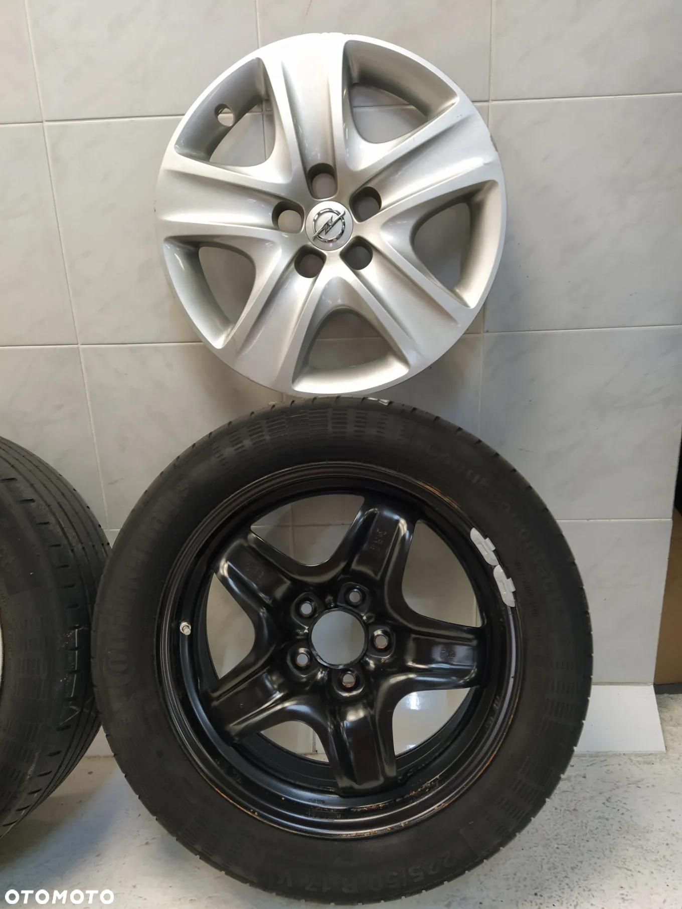 OPEL ASTRA J INSIGNIA 7X17 FELGI STALOWE R17 5X115 ET44 OPONY CONTINENTAL 225/50 KOŁA KOŁPAKI KOMPLET ORYGINAŁ - 4