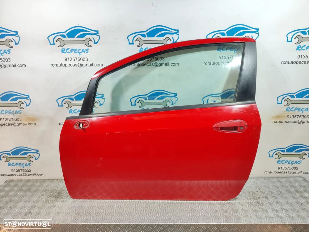 Porta Frente Esquerda Fiat Grand Punto 199 3 Portas Fecho Elevador Motor Puxador Vidro - 4