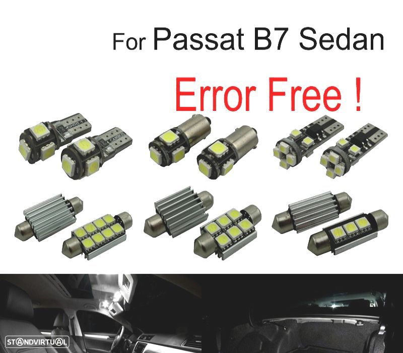 KIT COMPLETO 16 LAMPADAS LED INTERIOR PARA VOLKSWAGEN VW PASSAT B7 SEDAN 12-15 - 1