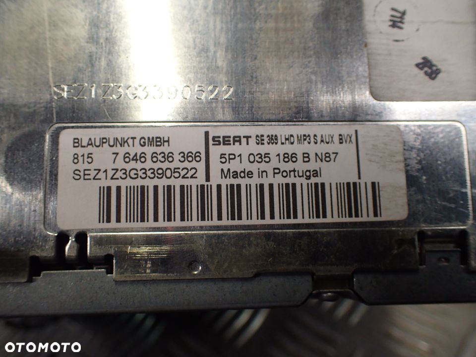 RADIO CD MP3 SEAT LEON II TOLEDO III ALTEA 5P1035186B RADOM - 4