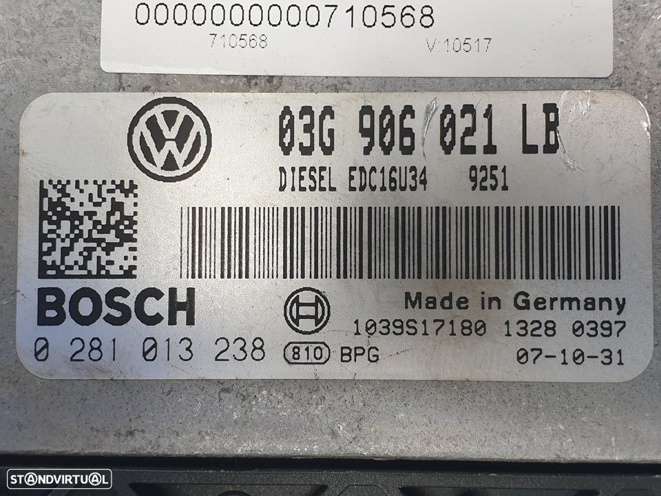CENTRALINA MOTOR UCE SKODA OCTAVIA II COMBI 2005 -0281013238 - 3