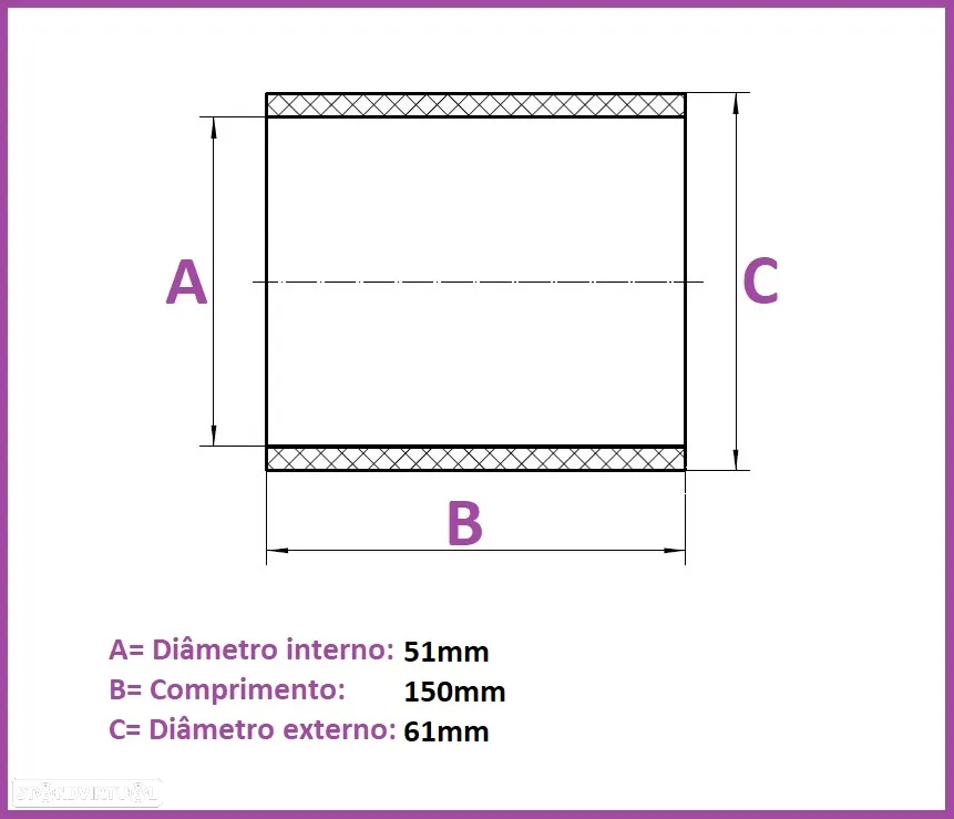 Tubos Silicone Intercooler Admissão - Retos Varias Medidas 25 a 95mm (C150mm) - 7