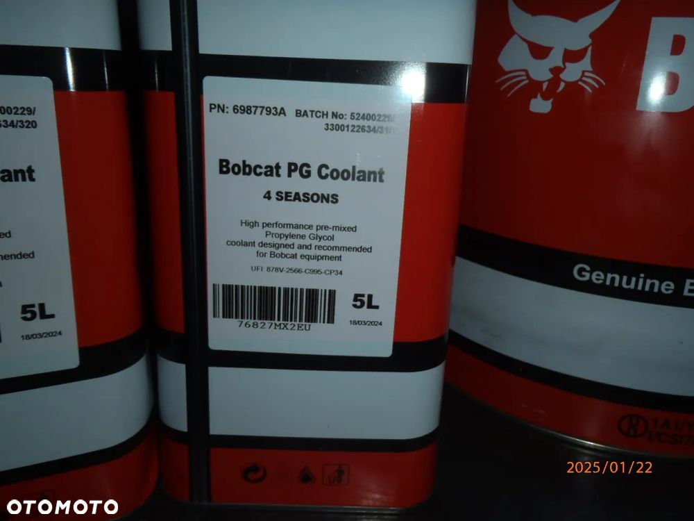 Płyn chłodniczy chłodzący chłodnicy Cat Jcb Case Bobcat Catepilar New Holland Massey Ferguson John Deere Bobcat Coolant glikol 6987793A oryginal - 14