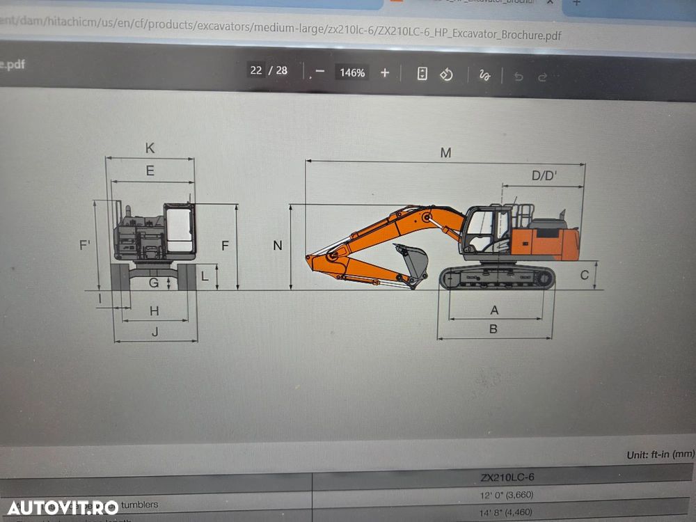 Hitachi ZX210LC-6, 2021, 2.676h, 23,1 tone, CUPLA RAPIDA HIDRAULICA, cupa 1,3mc, 3 pompe hidr, inst picon, camera spate si laterale, antifurt, latime 2,99m, ad sapare 7m, cons mediu 12l/h, lant 90% ok, posibil leasing-STARE CA NOU-PROMOTIE 99.750 Eur+Tva - 38