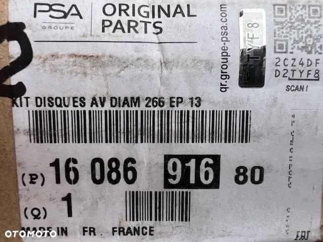 Tarcza Hamulcowa Przód Oryginał Berlingo Partner 2 C2 C3 1608691680 - 2