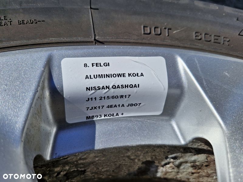 NISSAN QASHQAI J11 FELGI ALUMINIOWE 5X114,3 17 CALI KOŁA X TRAIL RENAULT 4EA1A - 9
