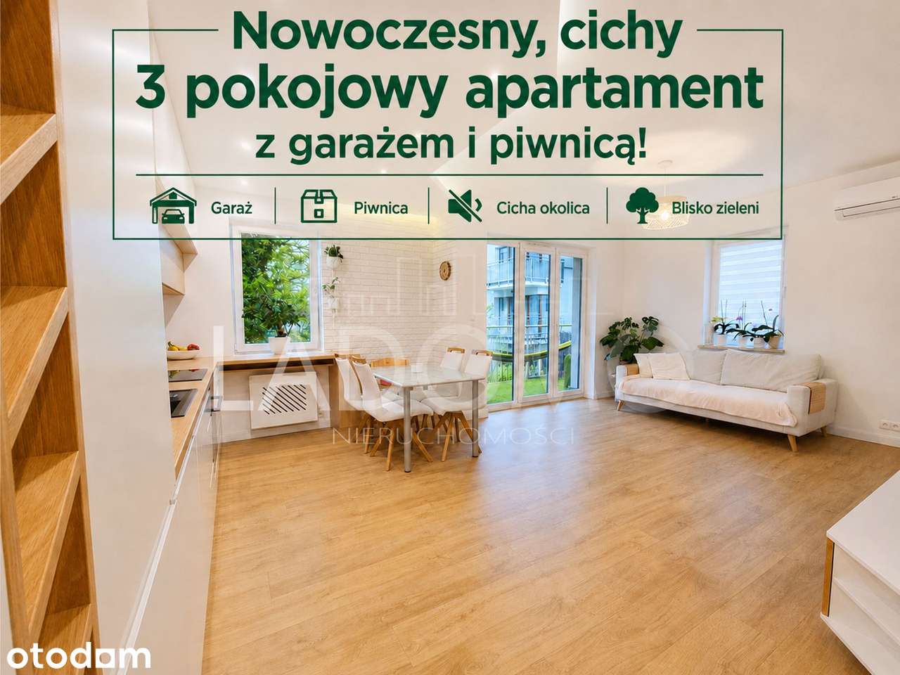 Kameralne 3 pok. mieszkanie z balkonem, piwnicą i garażem