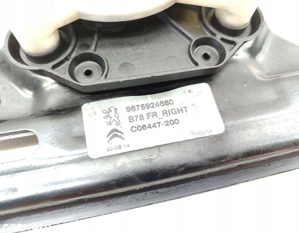 MECHANIZM SZYBY PRAWY PRZÓD CITROEN C4 GRAND PICASSO II EU 6 PIN 9675924680 - 2