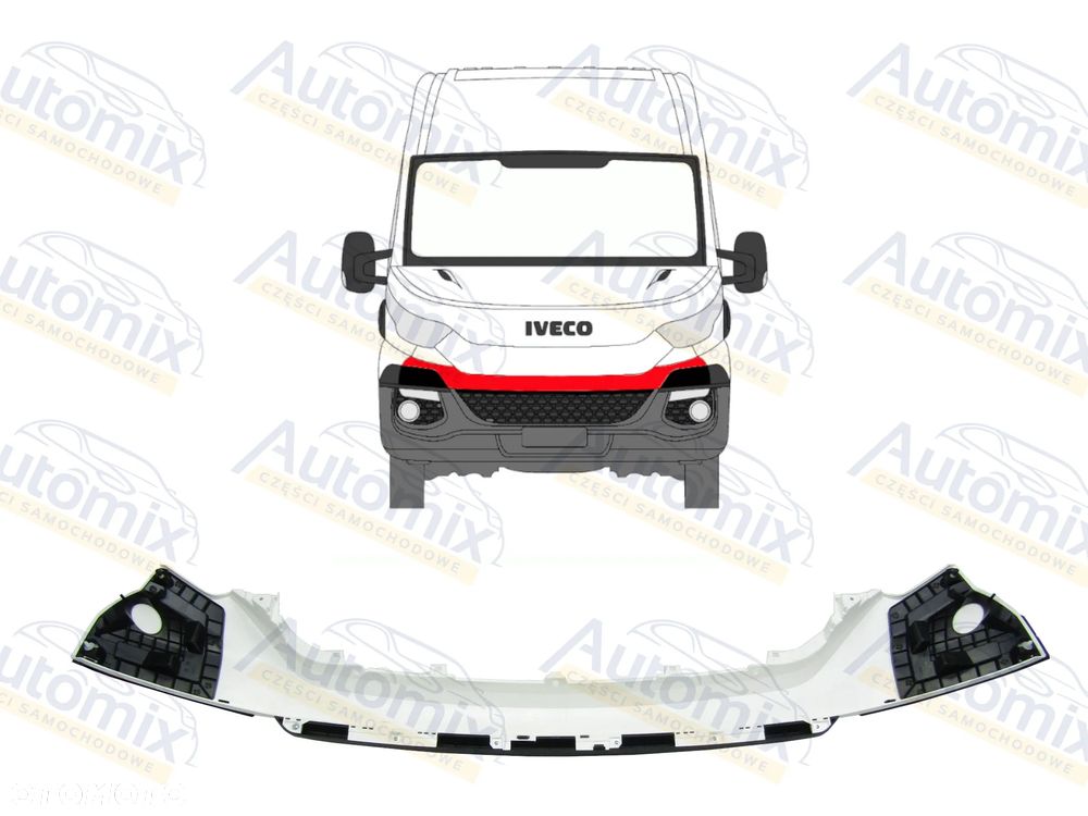 Atrapa / Listwa atrapy nad zderzak Iveco Daily 14 - 19 biała - 5