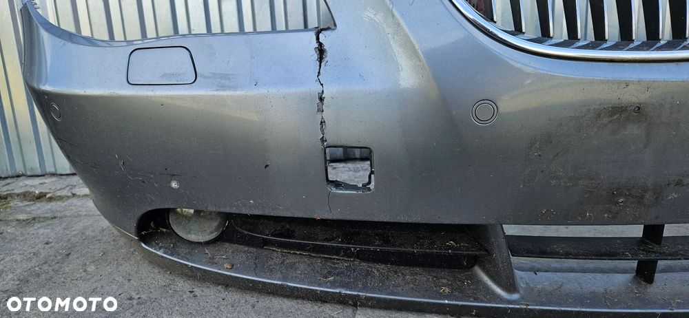 BMW 5 E60 E61 2003-2007 Kompletny zderzak przód Zderzak przedni pod czujniki parkowania PDC XENON spryskiwacze  KOLOR Silbergrau - 17
