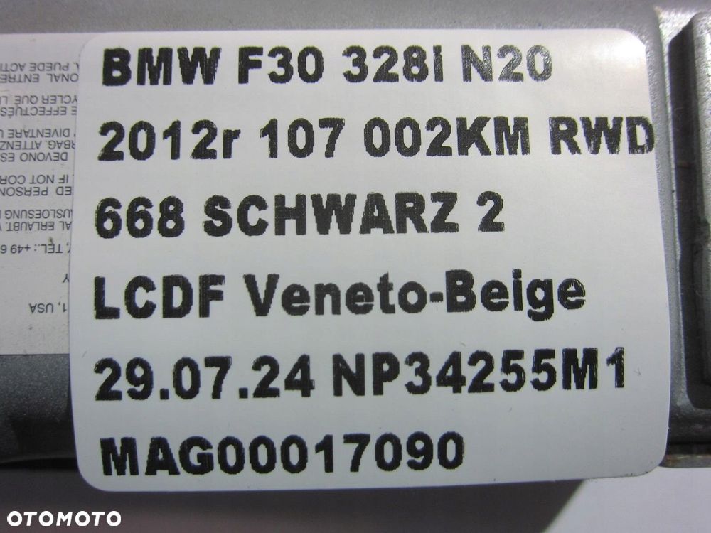 BMW F30 F34 F36 F20 PODUSZKA KOLANOWA KIEROWCY AIRBAG 9228652 72129228652 - 11