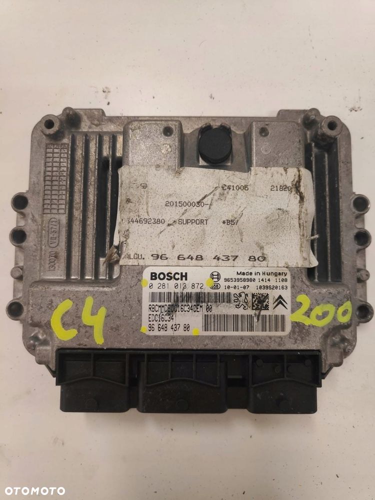 Citroen c4 0281013872 9664843780 KOMPUTER STEROWNIK SILNIKA - 1