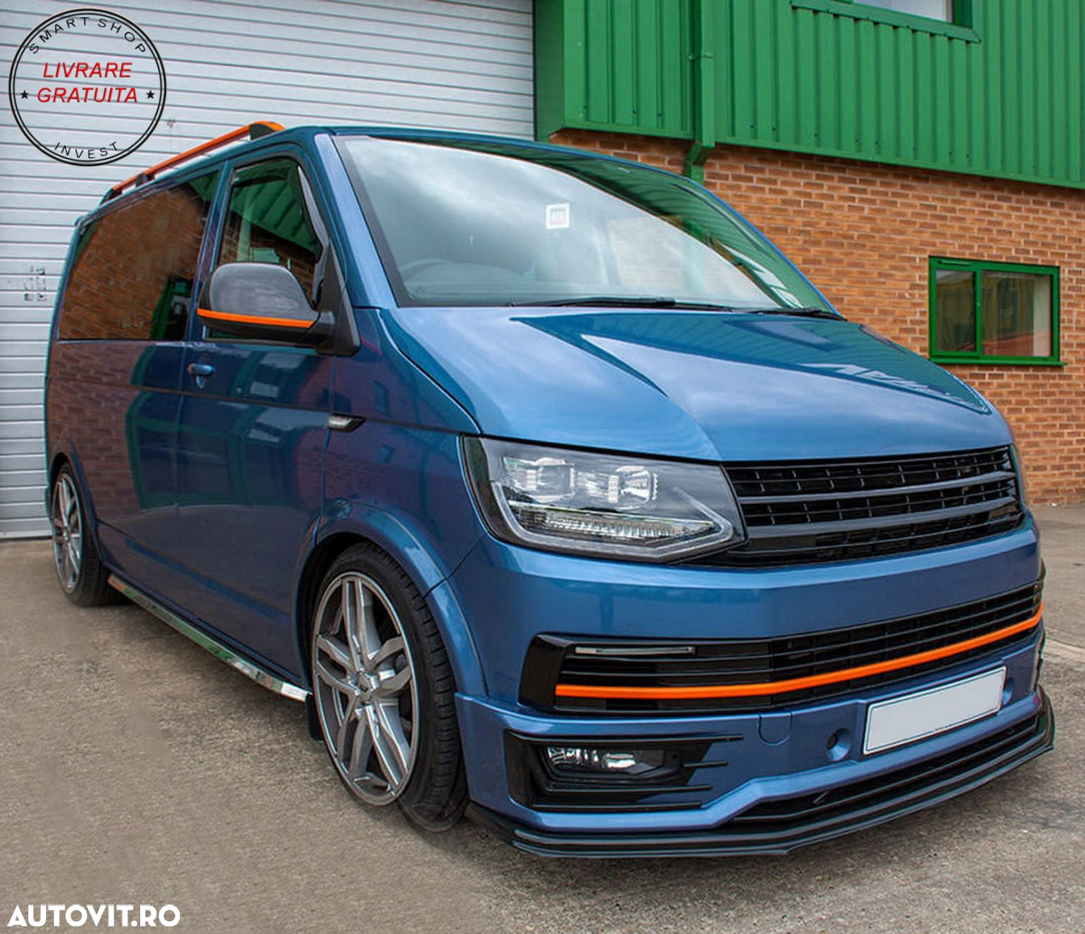 Grila Centrala fara emblema VW T6 Bus Transporter (04.2015-2019) Negru Mat- livrare gratuita - 6