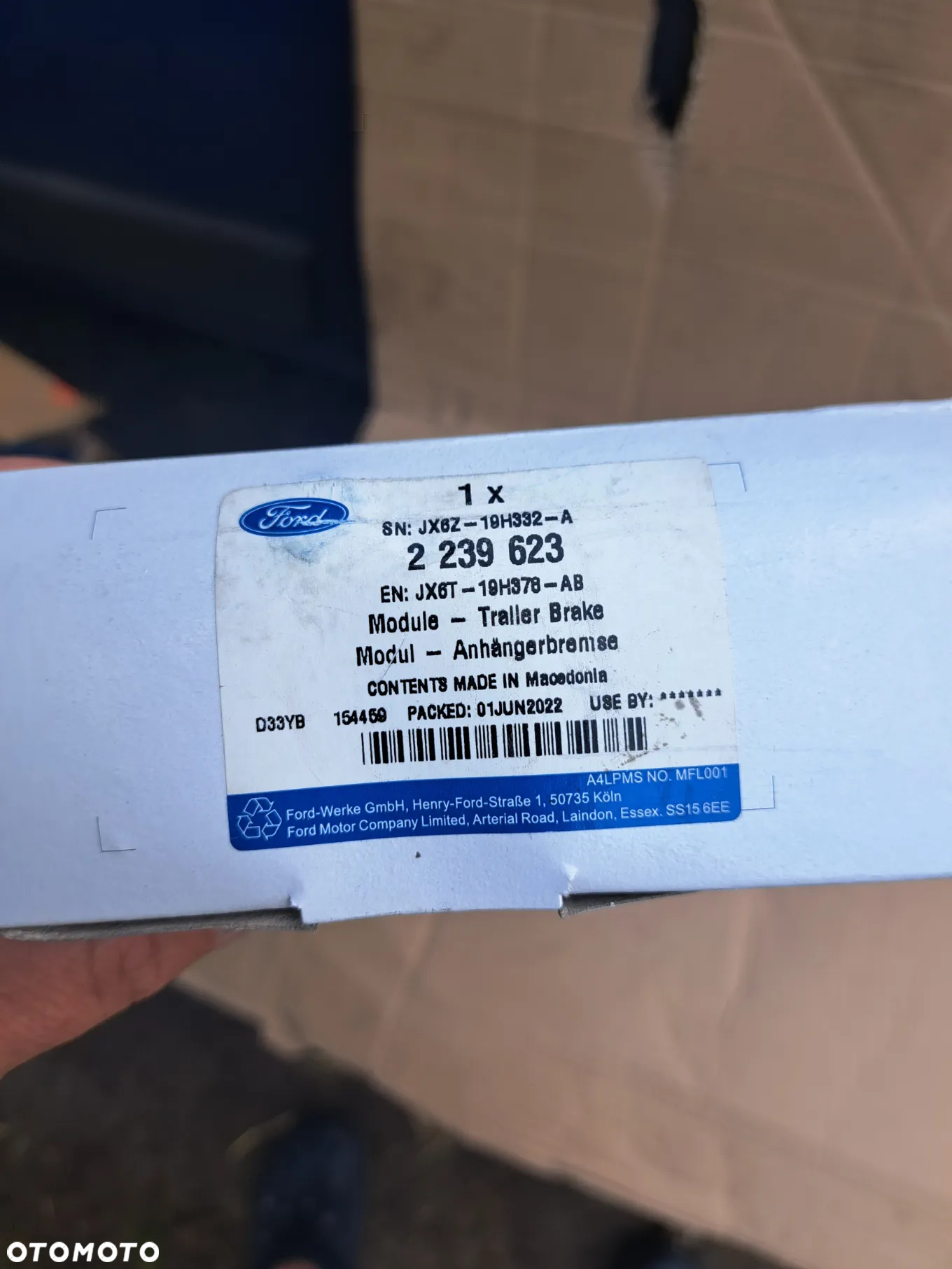 Moduł haka hamulca przyczepy Ford Focus IV MK-4 JX6T-19H378-AB 2239623 MODUL - ANHÄNGERBREMSE Ford - 6