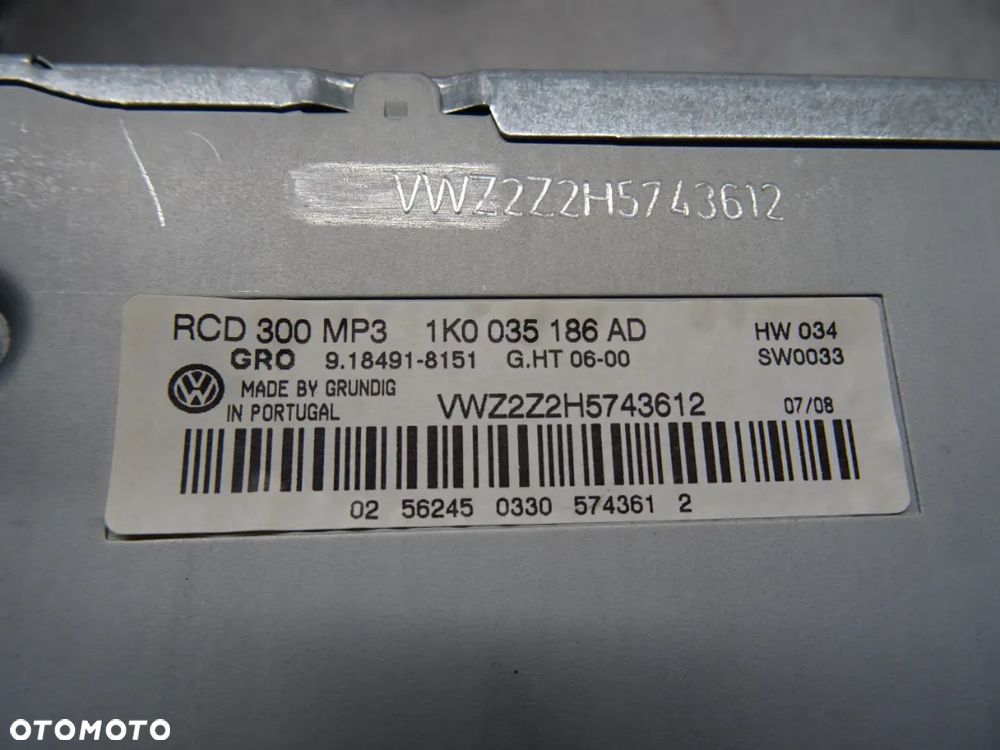 VW PASSAT B6 05-10 2.0 TDI RADIO 1K0035186AD - 7
