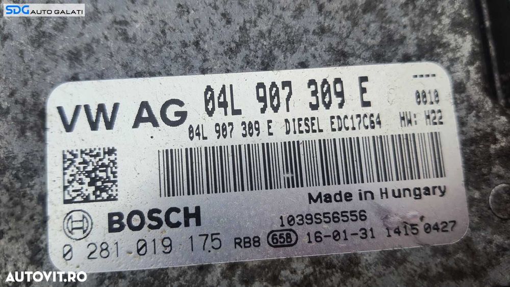 ECU Calculator Motor Skoda Octavia 3 1.6 TDI 2013 - 2017 Cod 04L907309E 0281019175 [C1594] - 3