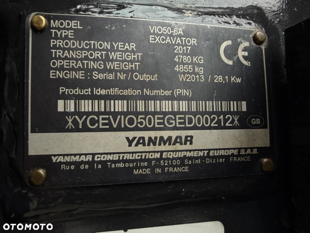 Yanmar VIO50-6A Koparka Gąsienicowa 5 ton jak Nowa z Salonu 2018 rok. 1900 mtg. Szybko-złącze. Łyżka uchylna Hydraulicznie. 3 łyżki Oryginalne skandynawskiego typu. Yanmar silnik 4 cylindry! Maszyna z Norwegii. DEKRA 2026rok AKTUALNA! Dokumentacja! Pompa ON. ani deka luzów i wycieków! OKAZJA Linia Hydr. Plus. Długie ramię PLUS. Oświetlenie LED. Gąski bardzo ładne. Wielka Okazja! Pełne sterowanie z dżojstików!! - 7