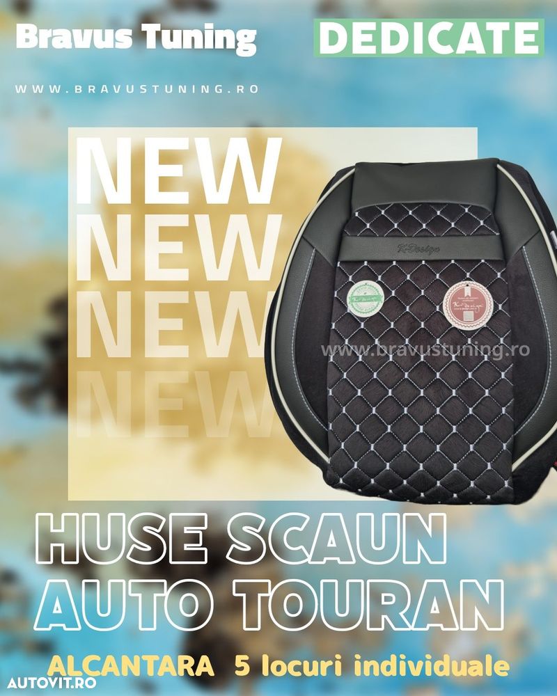 Huse scaun auto PREMIUM Touran 5 locuri individuale ALCANTARA - 1