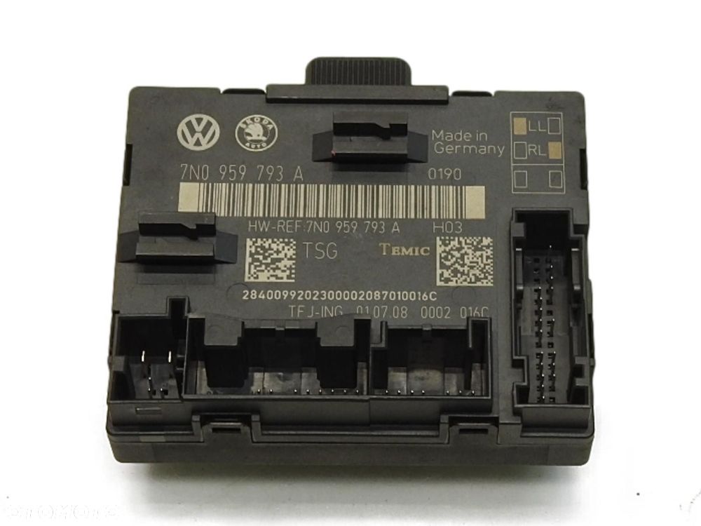 MODUŁ STEROWNIK DRZWI LEWY PRZÓD SKODA SUPERB II 7N0959793A - 1