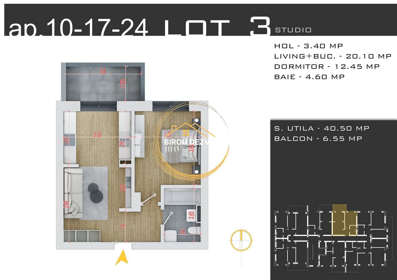 Living area of Apartament 2 bedroom in Drumul Gura Crivatului