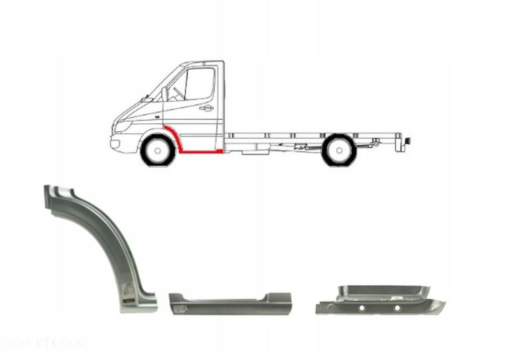 Próg + stopień + reperaturka nadkola MB Sprinter / VW LT 95 - L. Platforma - 1