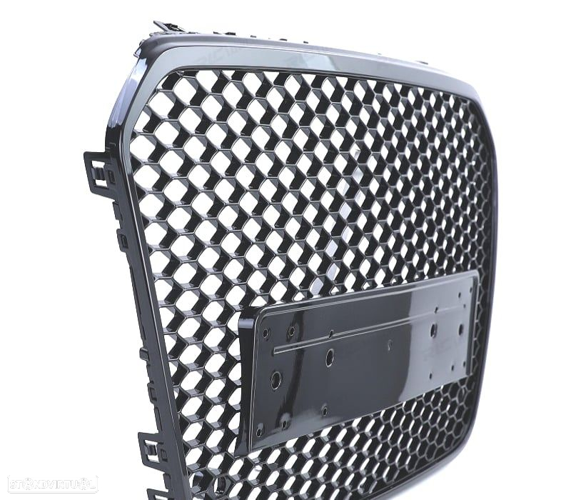 GRELHA FRONTAL AUDI A6 C7 4G 10-14 PDC LOOK RS PRETO BRILHANTE - 3