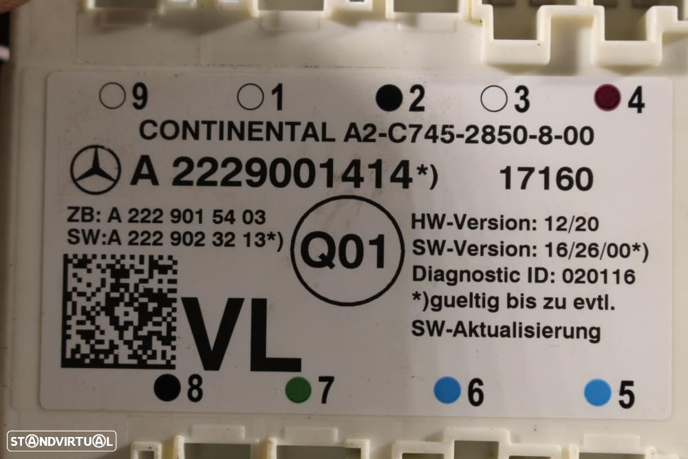 Módulo Eletrónico Mercedes-Benz Glc (X253)  A2229001414 / A2c745285080 - 5