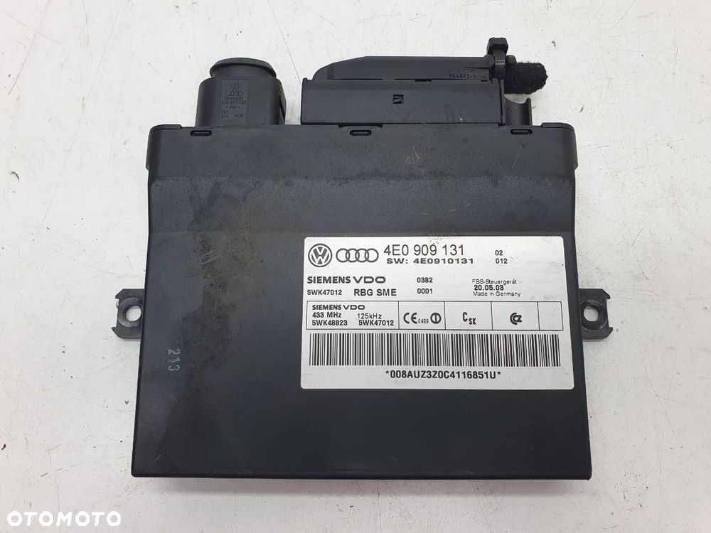 MODUŁ STEROWNIK KEYLESS DRZWI AUDI A8 D3 4E0909131 EUROPA - 1