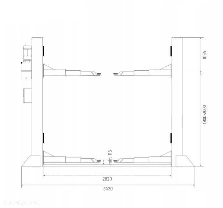 Podnośnik dwukolumnowy 4200KG 400V automatyczny ST4200E MellPro - 6
