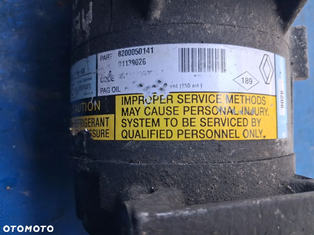 Kompresor Klimatyzacji DELPHI 8200050141 1.4 16v 1.6 16v 1.5 DCI Renault Dacia Nissan Qashqai Megane 1 Megane 2 Scenic  Almera 8200316164  8200050141  01139026  8200660110  8200600110  7711135105  8200470242 - 3