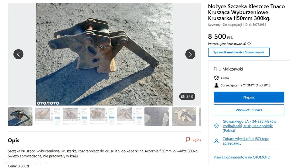 Łamacz pulverizer nożyce Szczęka Kleszcze Tnąco Krusząca Wyburzeniowe Kruszarka - 5