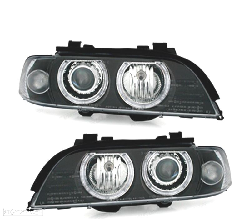 FAROIS ANGEL EYES PARA BMW SERIE 5 E39 FUNDO PRETO - 2