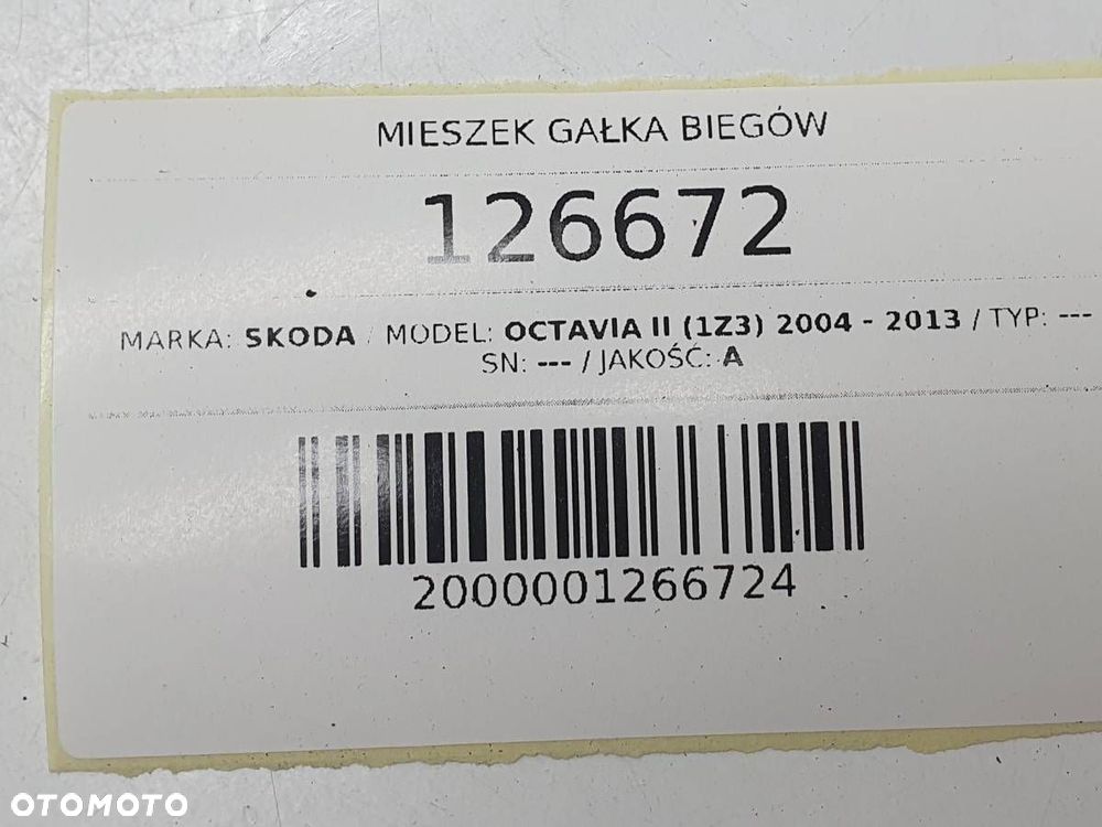 MIESZEK GAŁKA ZMIANY BIEGÓW MANUAL SKODA OCTAVIA II 1Z1863212 - 8