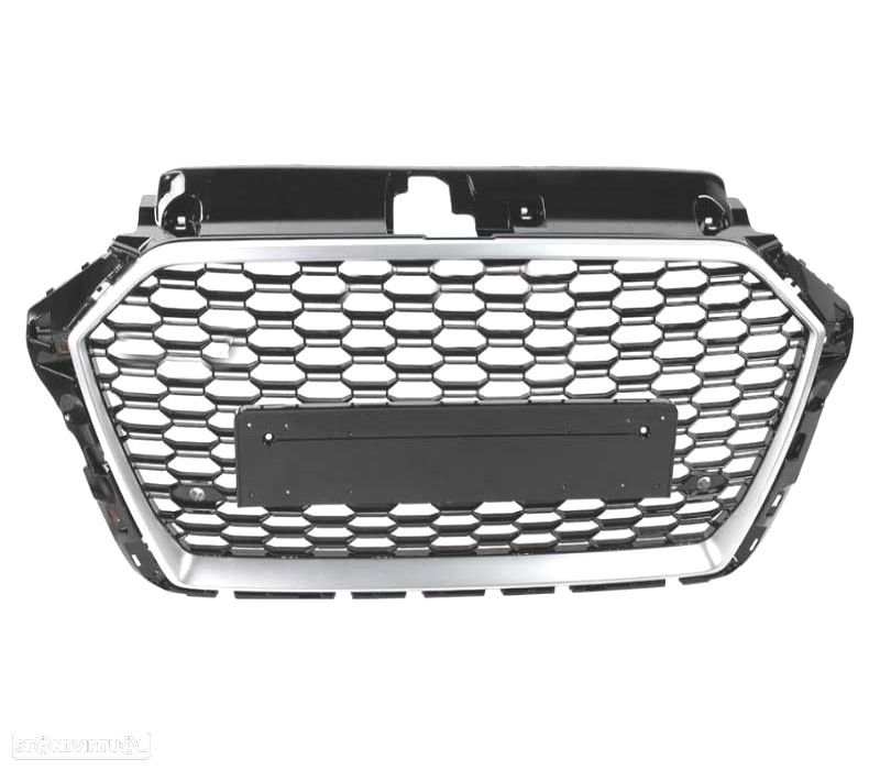 GRELHA AUDI A3 8V 17-19 LOOK RS3 PRETO PRATEADO - 2