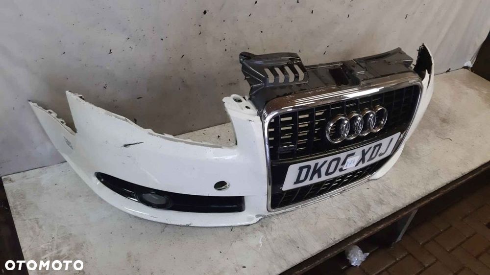 + ZDERZAK PRZÓD PRZEDNI DO AUDI A4 B7 S-LINE BIAŁY LY9C HALOGENY - 4