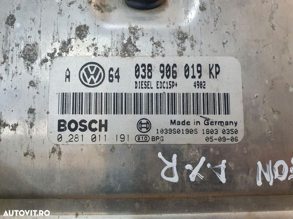 Calculator ECU motor  SEAT LEON 1M1 1999 - 2006 1.9 TDI AXR BOSCH 0281011191 038906019KP - 3