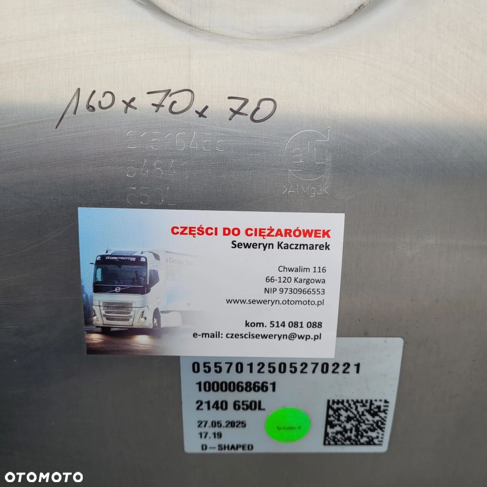 ZBIORNIK PALIWA VOLVO FH5 FH4 160X70X70 21516455 650l.CHWALIM116 - 4