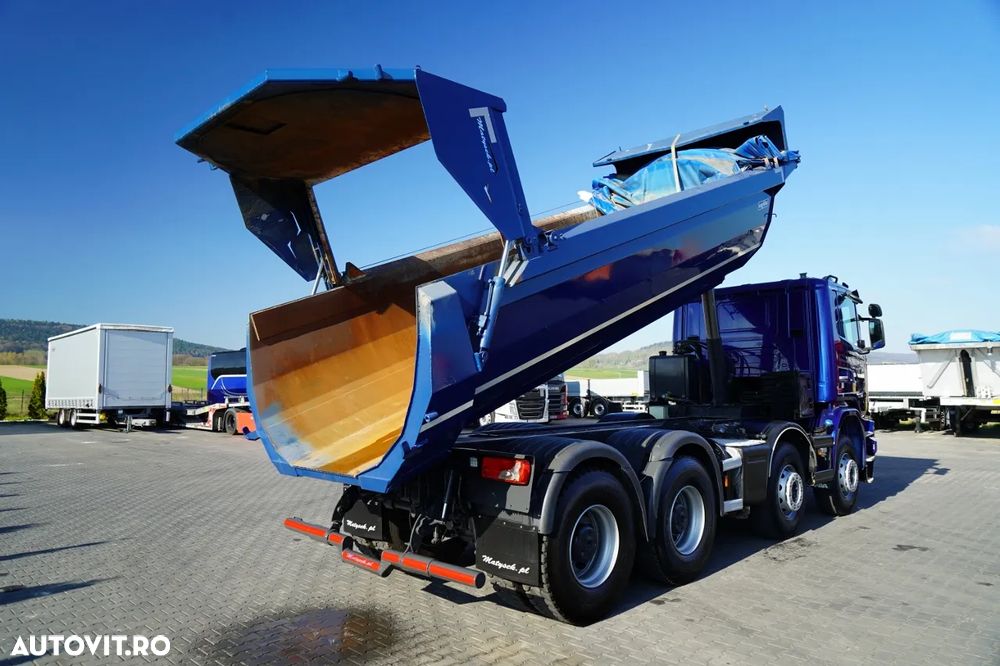 MAN G 490 / 8x4 / BASCULATOR SPATE / CLAPETĂ HIDRAULICĂ / CORTINĂ AUTOMATĂ / MANUALĂ / EURO 6 - 5