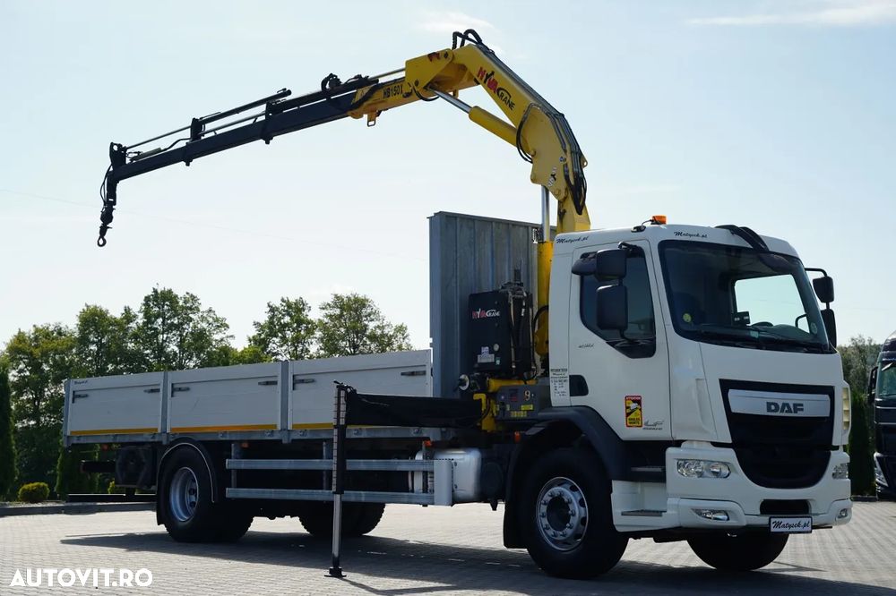 DAF LF 250 / 4X2 / LIVRARE - 7.3 + HDS HYVA HB 150X -E3 / RADIOCOMANDĂ / ROTATOARE / MAX. CAPACITATE DE RIDICARE: 5200 KG / EURO 6 - 7