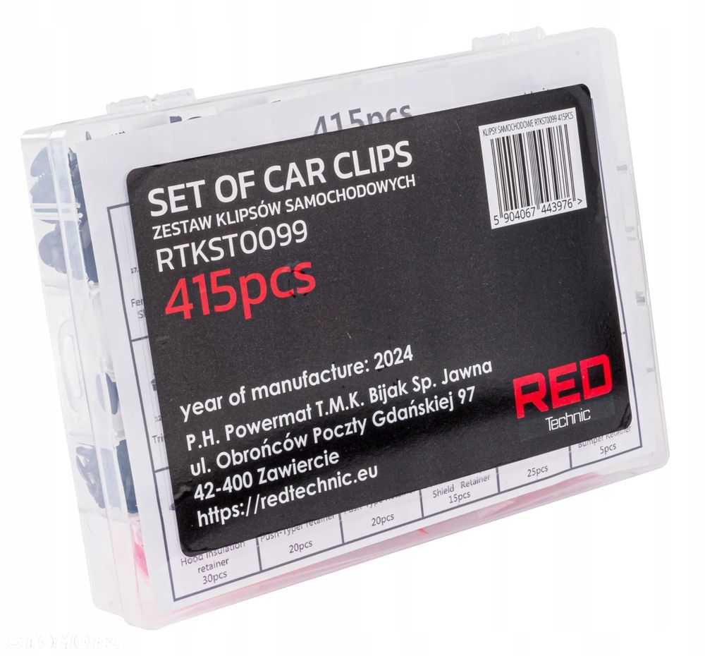 SPINKI KOŁKI KLIPSY SAMOCHODOWE DO TAPICERKI AUTA 420 EL 4 ŚCIĄGACZE WYJMAK RTKST0099 - 7