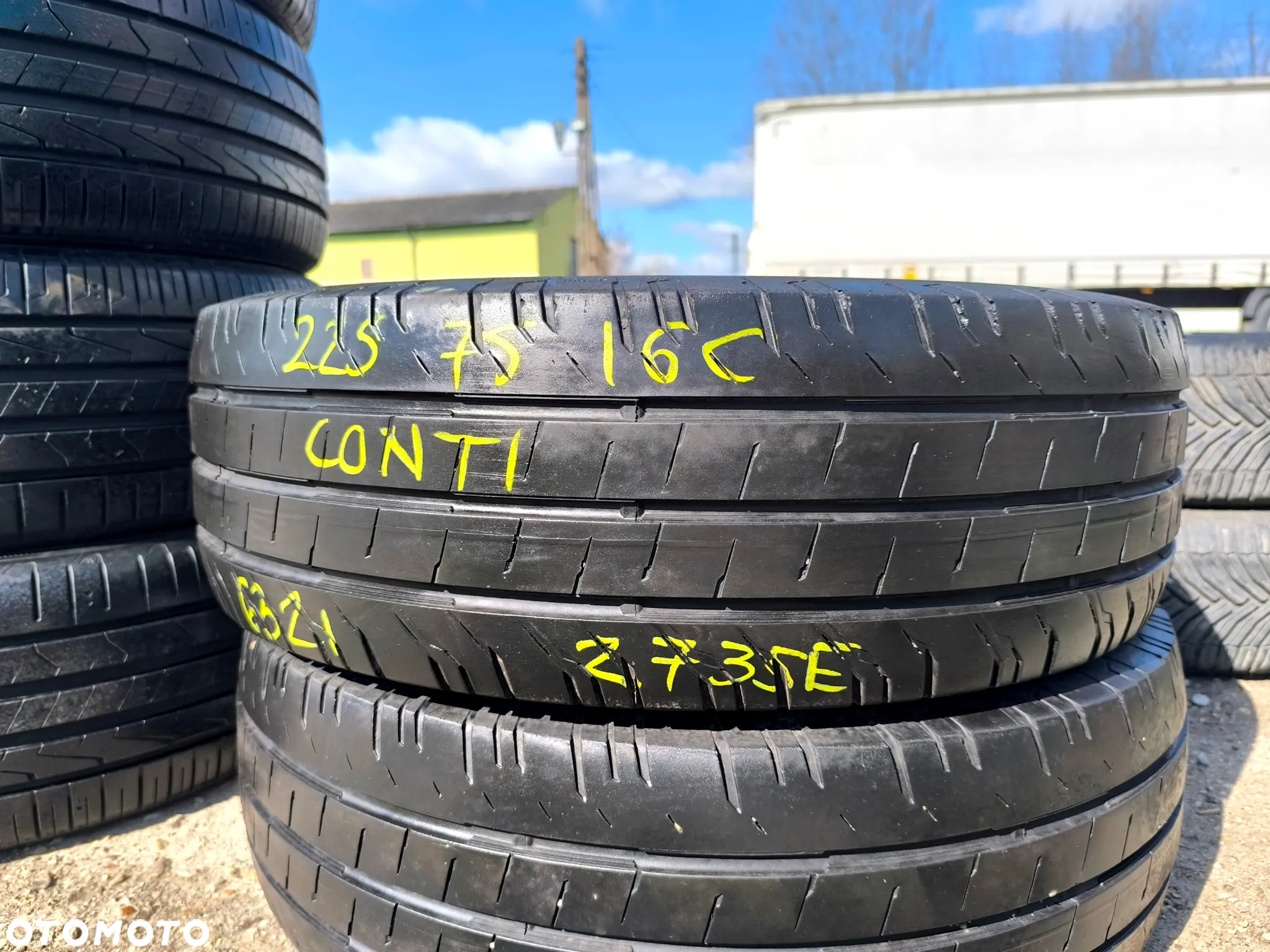 225/75R16C 16 C 121/120R Opony Letnie Lato CONTINENTAL ContiVanContact 200 6,5mm Legnica ALU-RAD 21r. 225/75 - 2