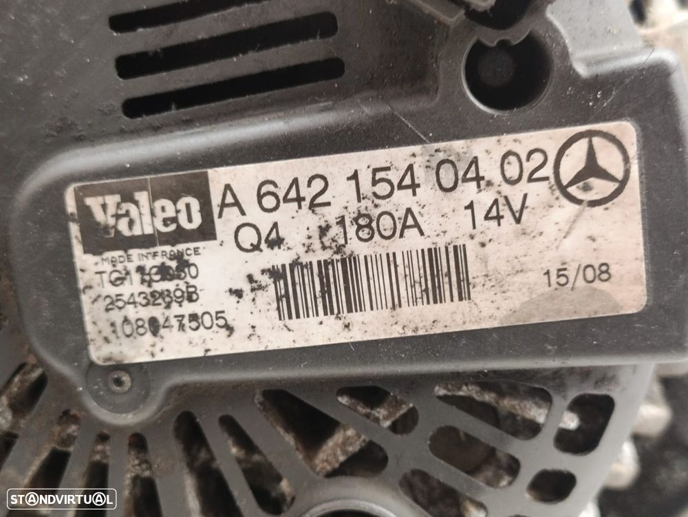 Alternador Original 14V 180A Valeo Mercedes Benz 3.0 CDI 642940 TG17C030 A6421540402 - 8