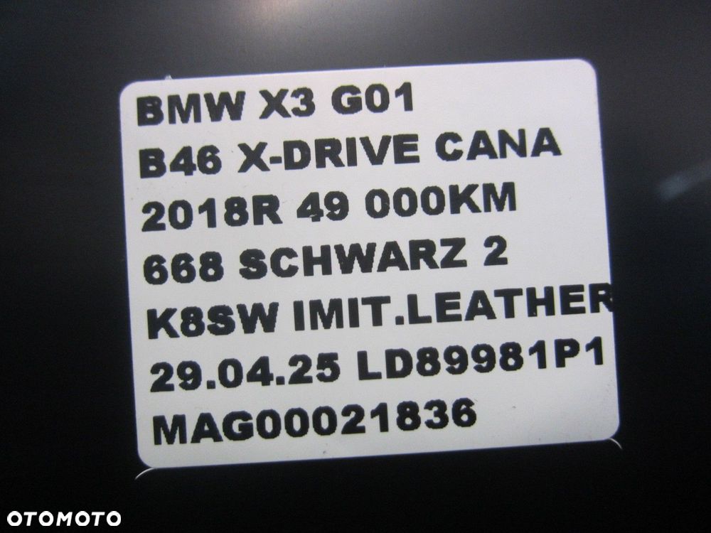 BMW X3 G01 G02 X4 SCHOWEK PODŁOKIETNIKA TUNELU TUNEL 51169363812 9363812 - 9