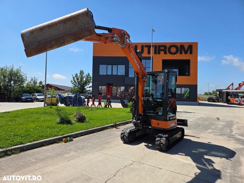 Hitachi ZX33U-6, 3,7 tone, 2023, 342ore, CUPLA RAPIDA HIDRAULICA+2 cupe SAPARE+CUPA TALUZ INCLINABILA, 2 circuite hidr pe brate, aer conditionat, LAMA NIVELARE, adanc sapare 3,5m, latime 1,55m, ridica 2,8t, posibil leasing 4 ani-PROMOTIE 41.900  EUR+Tva - 8