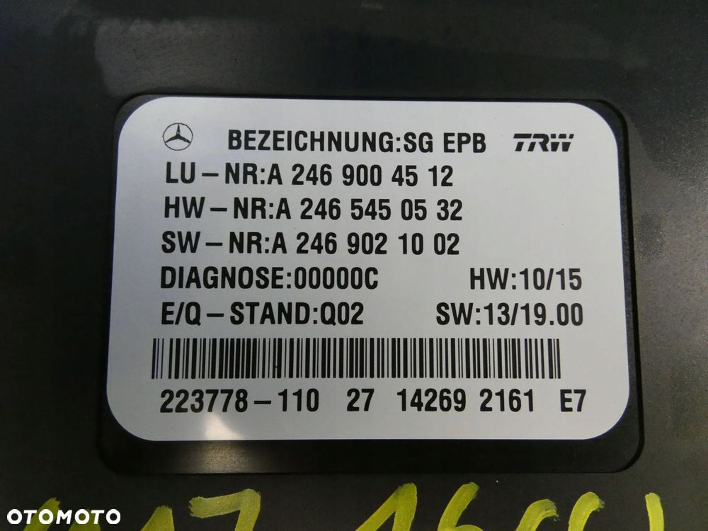 Mercedes CLA W117 W176 W246 W156 MODUŁ HAMULCA RĘCZNEGO - 2
