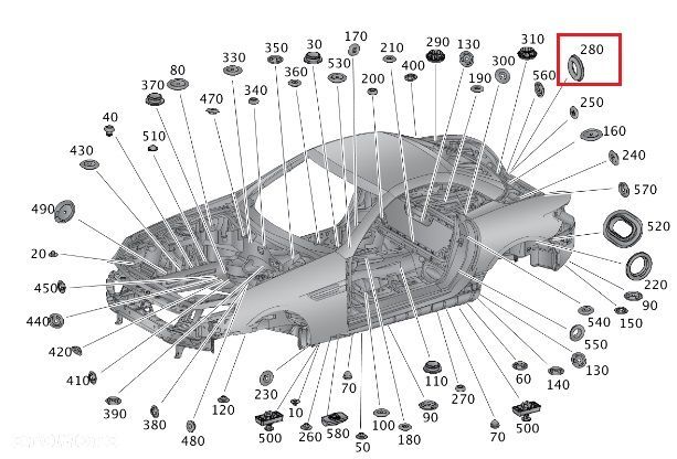 MERCEDES SLK SL CLK Zaslepka otworu sciany 30mm - 3