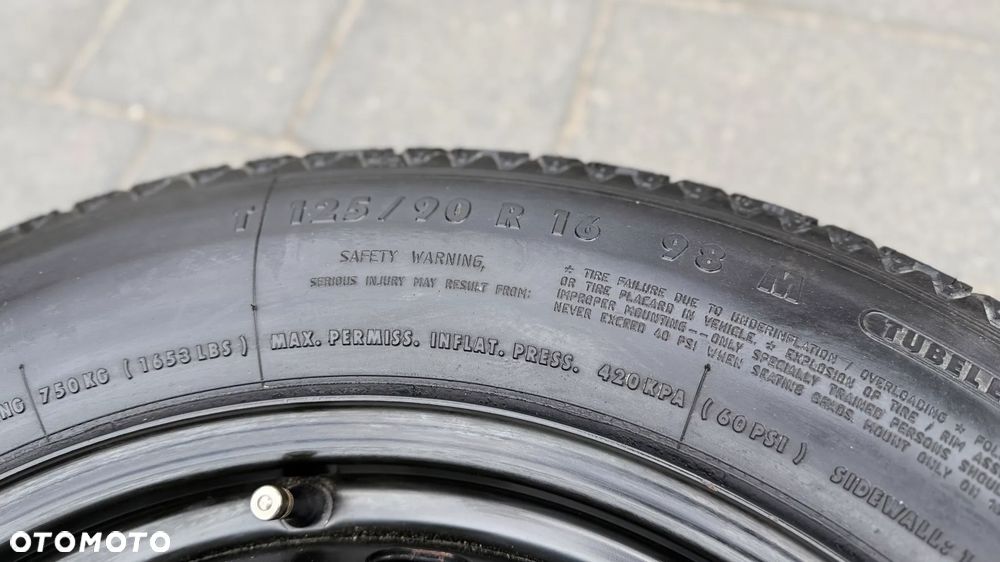 Koło dojazdowe r16 5x112 125/90 Mercedes et32 3.5J dojazdówka felga w212 w169 w245 zapas - 5