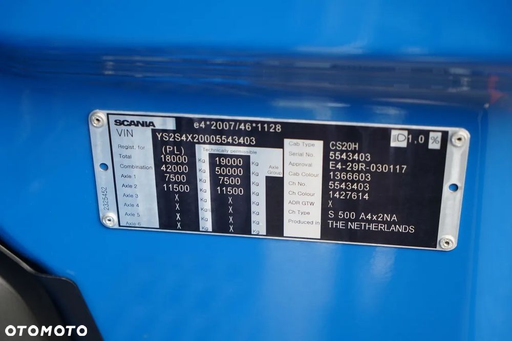 Scania S 500 / RETARDER / KLIMATYZACJA POSTOJOWA / ALUFELGI - 38