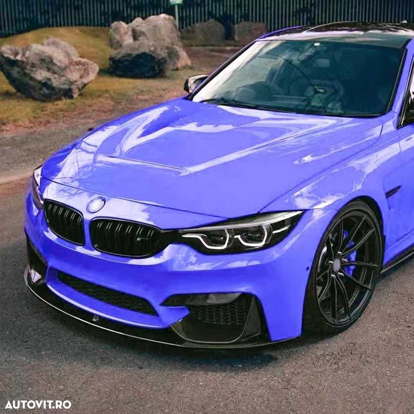 Prelungire Lip Bara Fata cu Splitere M3 M4 BMW F80 F82 F83, Negru Luci - 8