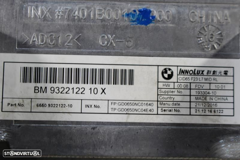 Display / Ecrã Bmw 1 (F20)  932212210 / 19330410 / 65509322122 / 6.5 - 8